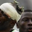 Super Eagles of Nigeria celebrate the tears of legend Taribo West showing his passion at the World Cup.