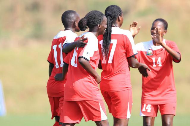 Harambee Starlets celebrating in a previous encounter.