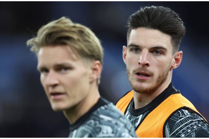 Arsenal superstars Martin Odegaard and Declan Rice.