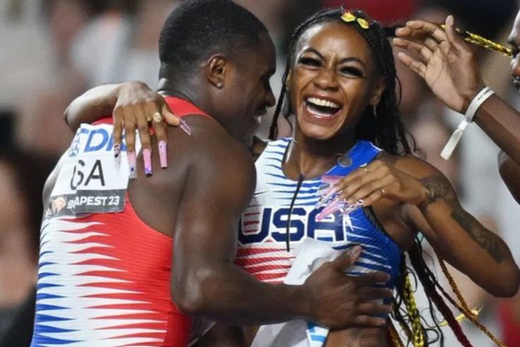 Sha'Carri Richardson and boyfriend Christian Coleman.