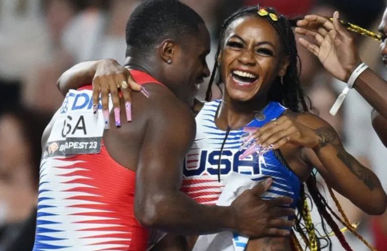 Sha'Carri Richardson and boyfriend Christian Coleman.