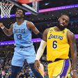 Los Angeles Lakers star LeBron James against the Memphis Grizzlies