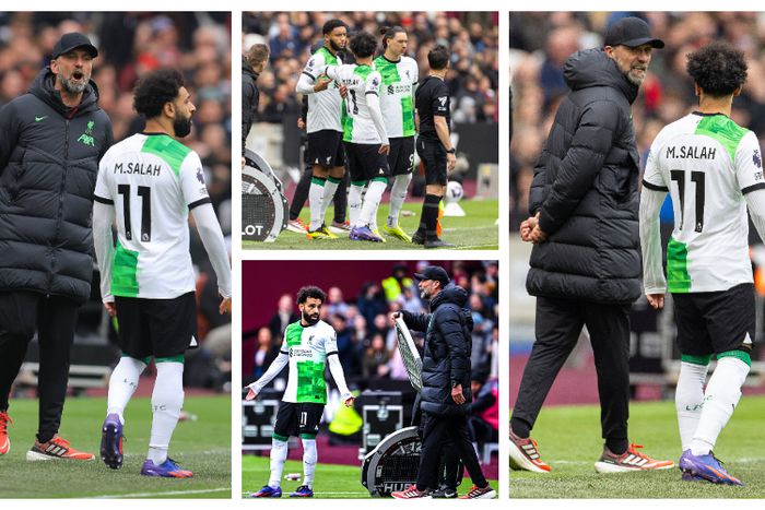 Salah angrily confronts Klopp on touchline