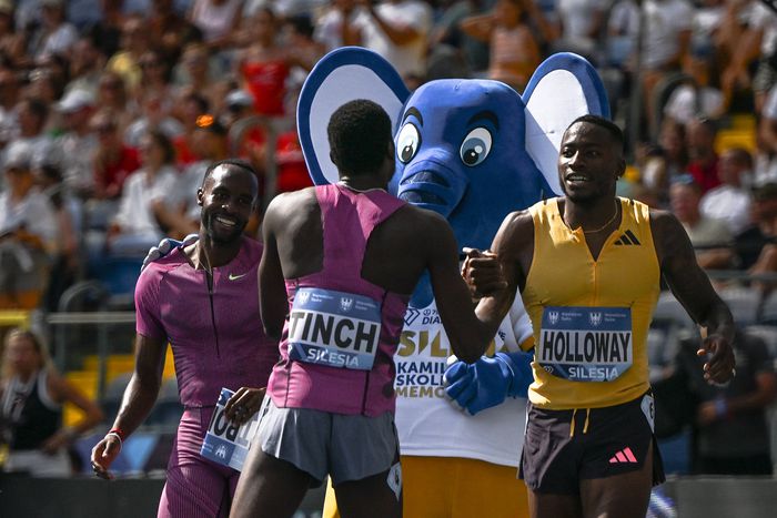 Cordell Tinch remains cautious despites stunning Grant Holloway and Co. with world lead.