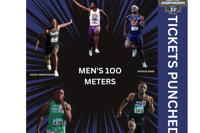 Nigeria sends 5 male sprinters to NCAA Championships