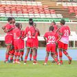 Kenya's Junior Starlets celebrate a goal during a friendly match.