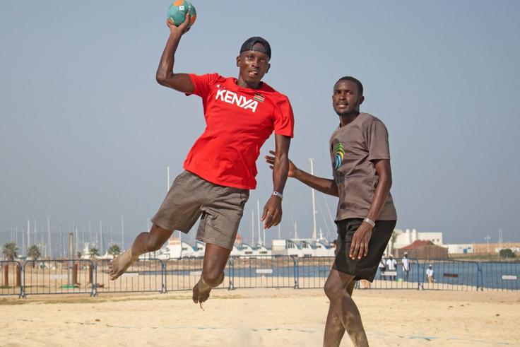 A player in action during training