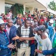 Raila Odinga with Gor Mahia fans.