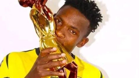 George 'Blackberry' Odhiambo after winning title with Tusker in 2021.