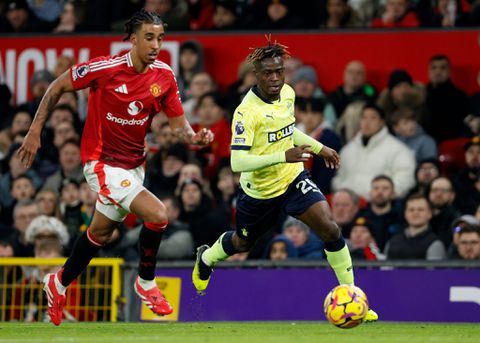 Kamaldeen Sulemana (right) was a handful for Leny Yoro when Southampton visited Old Trafford in January.