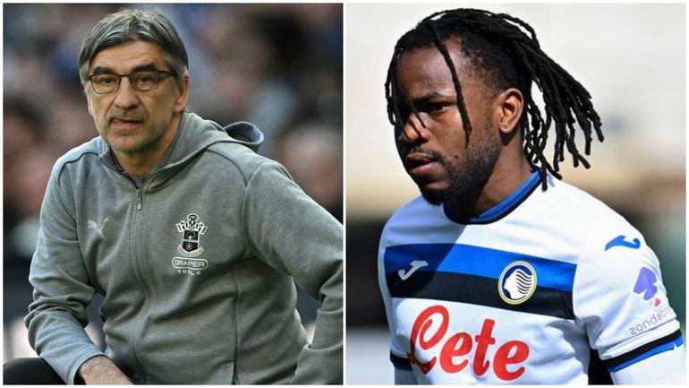 Ivan Juric, former Southampton boss and new Atalanta coach, and Nigeria's Ademola Lookman.