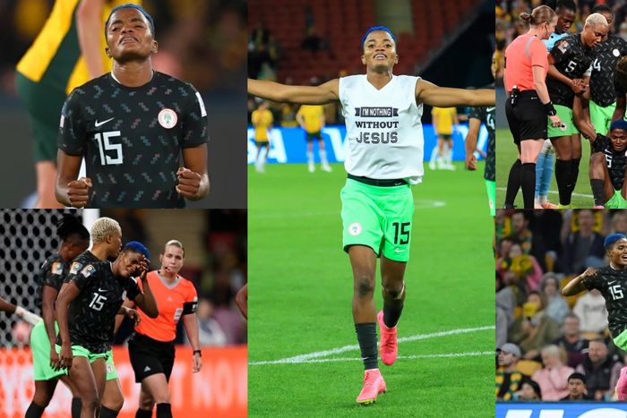 After a deflected Ajibade shot, Uchenna Kanu scored for the Super Falcons to equalize the game at the break.