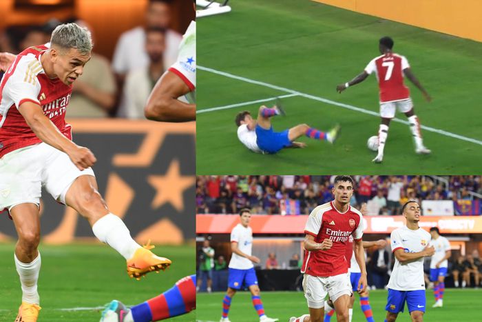 It was the final game of the United States tour for the Gunners, and it produced eight goals against Barcelona at the 70,000 SOFI Stadium in Los Angeles.
