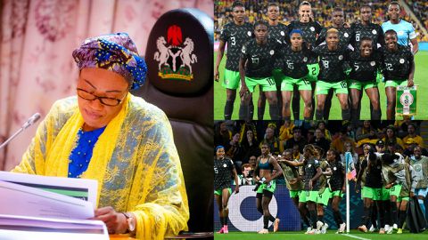 Super Falcons: Prayerful First Lady Remi Tinubu celebrates Nigeria's World Cup victory against Australia