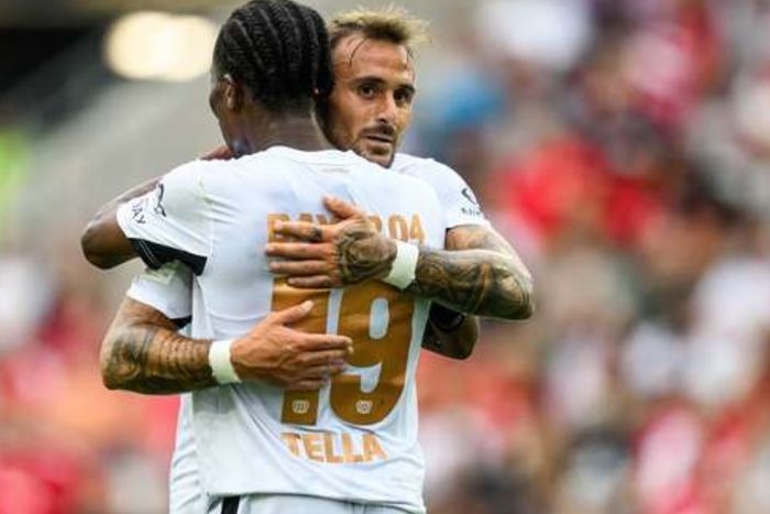 Nathan Tella scored Bayer's first goal in preseason.