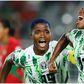 Jennifer Echegini and Rasheedat Ajibade celebrate the winner vs Morocco.