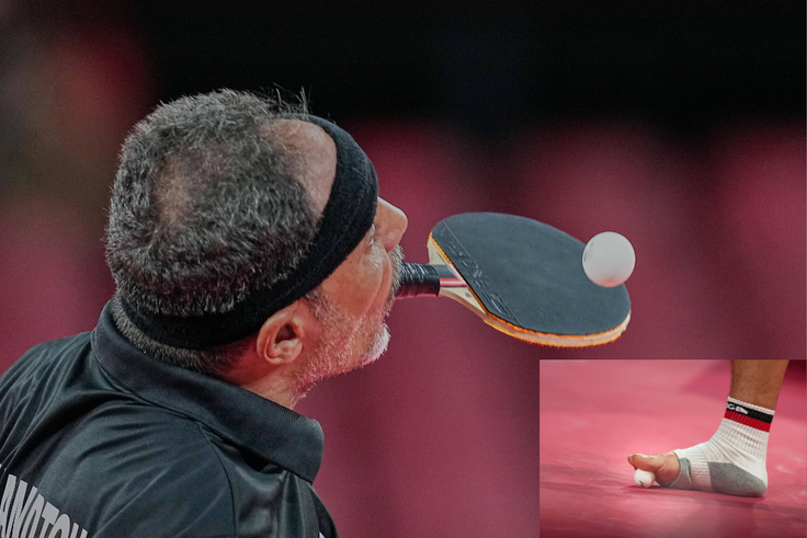Ibrahim Hamadtou: How Paralympian who lost both his hands took up playing table tennis using his mouth and legs just to win a bet