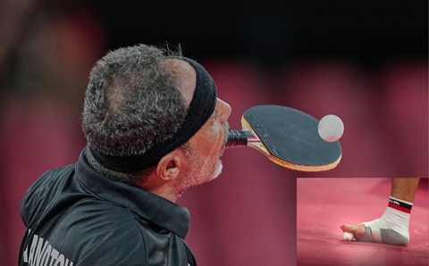 Ibrahim Hamadtou: How Paralympian who lost both his hands took up playing table tennis using his mouth and legs just to win a bet