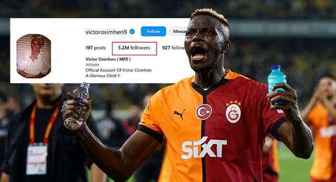 Victor Osimhen: Super Eagles record-breaker goes clear to become the no.1 most followed Nigerian footballer on Instagram