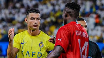 Harambee Stars captain Michael Olunga shares frame with football legend Cristiano Ronaldo