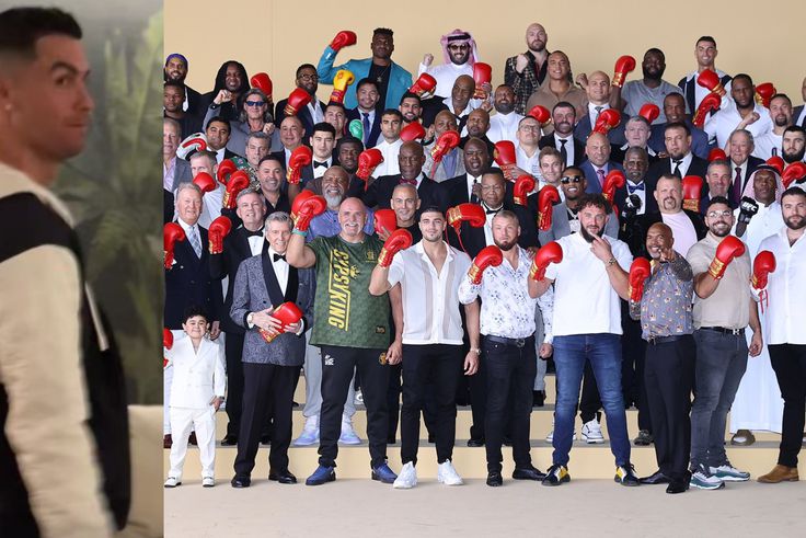 Before Tyson Fury takes on Francis Ngannou in Saudi Arabia, Cristiano Ronaldo joins celebrities and VIPs on the red carpet.