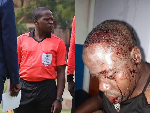 PHOTOS: Suspected Express FC fans beat referee in draw with UPDF