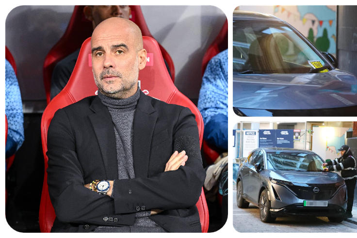 Pep Guardiola receives a parking ticket