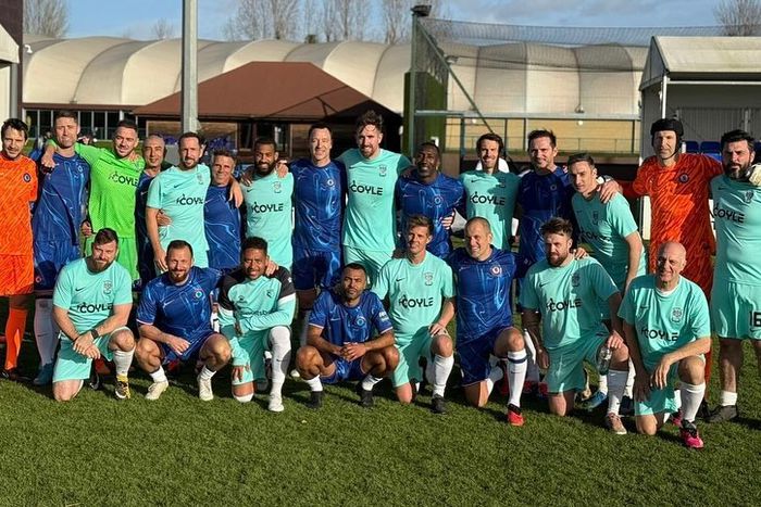 Chelsea legends Lampard, Terry, Joe Cole, and Petr Cech reunite for a charity match.