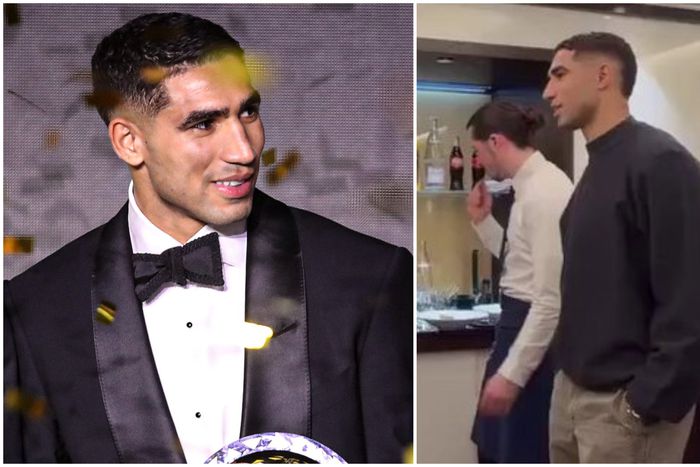 VIDEO: CAF Player of the Year Hakimi spotted with Nigerian Afrobeats superstar in Paris