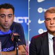 Barcelona president Joan Laporta and manager Xavi Hernandez