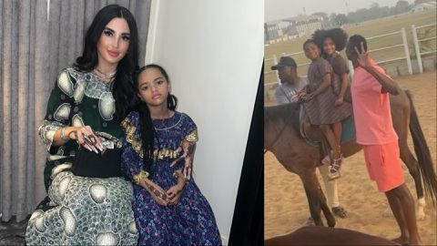 Umar Sadiq: Super Eagles star and daughter Aisha go horse riding in Kaduna