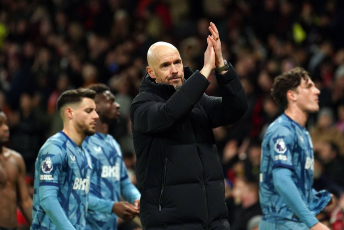 ManU v Aston Villa - Premier League - Old Trafford Manchester United manager Erik ten Hag applauds the fans after the Premier League match at Old Trafford || Image credit: Imago
