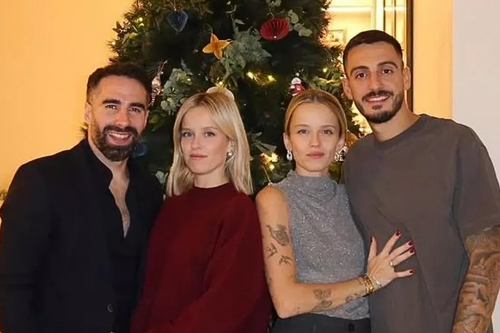 Real Madrid Christmas reunion as Joselu and Dani Carvajal’s twin wives pose for photos