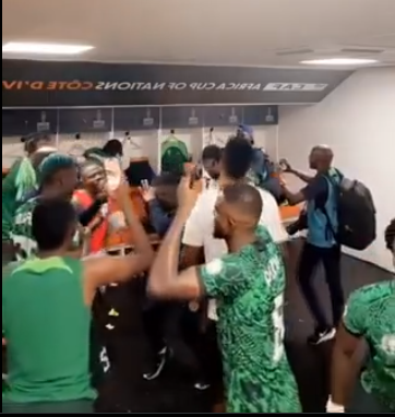Super Eagles dressing room celebration || X
