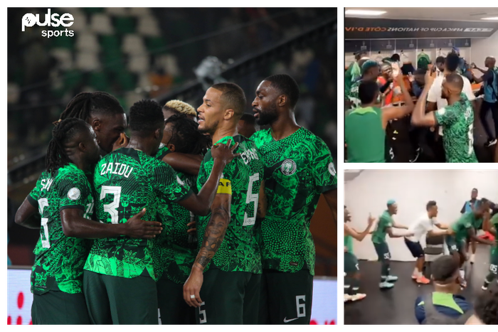 Super Eagles players' celebration