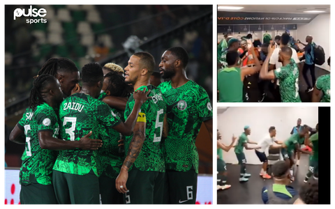 AFCON 2023: Watch Super Eagles players' celebration party in the dressing room