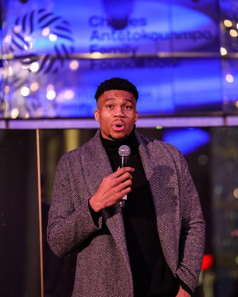 Giannis Antetokounmpo celebrated his father's Poverty Is No Joke initiative and teased a visit to Nigeria in the future.