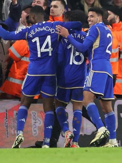 Leicester City stars celebrate a much-needed victory against the Cherries.