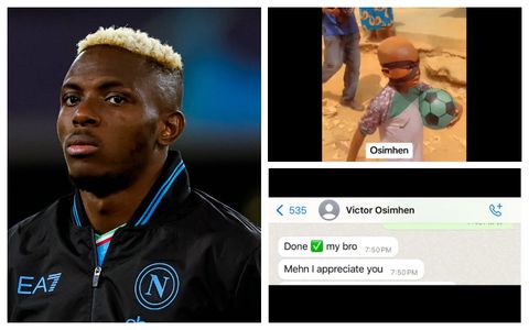 Victor Osimhen: Super Eagles star donates 2.5 million naira to Ivorian kid after viral video