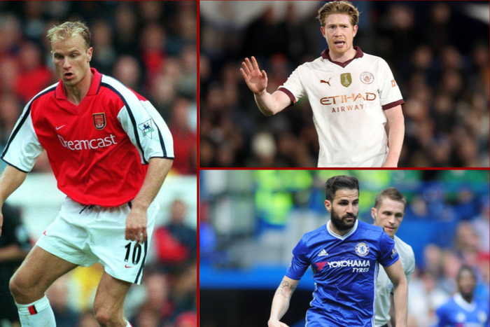 Kevin de bruyne, Cesc Fabregas and Dennis Bergkamp have all previiously registered four assists in one match || Image credit: Imago