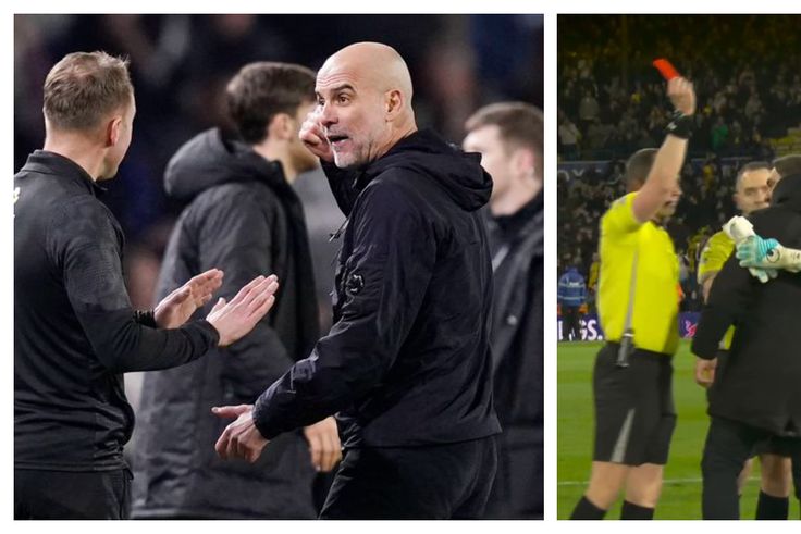 Leeds vs Man City: Guardiola plays peacemaker as Daniel Farke sent off in chaotic finish