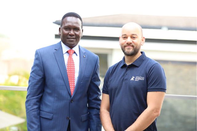 NOC-K president Paul Tergat and AIU head Brett Clothier