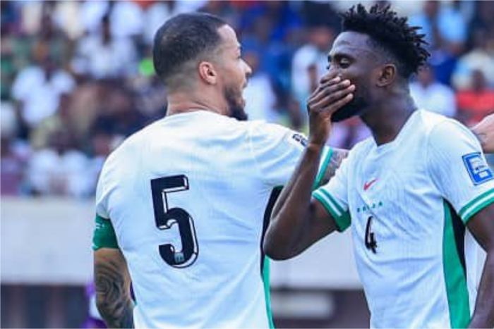 Wilfred Ndidi (left) has been forced to apologise following Nigeria's heartbreaking draw against Zimbabwe.