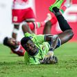 Kenyan goalkeeper Patrick Matasi concedes a goal against Russia | Imago
