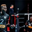 Malkia Striker's hitter Veronica Adhiambo celebrates after a win during the FIVB World Championship 2022 in Arnhem, Netherlands