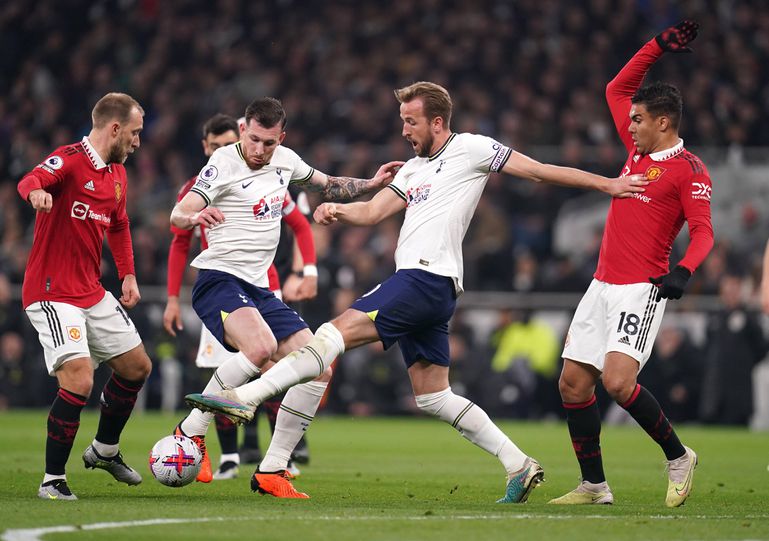 Harry Kane in action against Manchester United