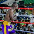 The late Najim Mohammed (right) fighting Laurent Segu on Sunday at Jamhuri Stadium in Dodoma.