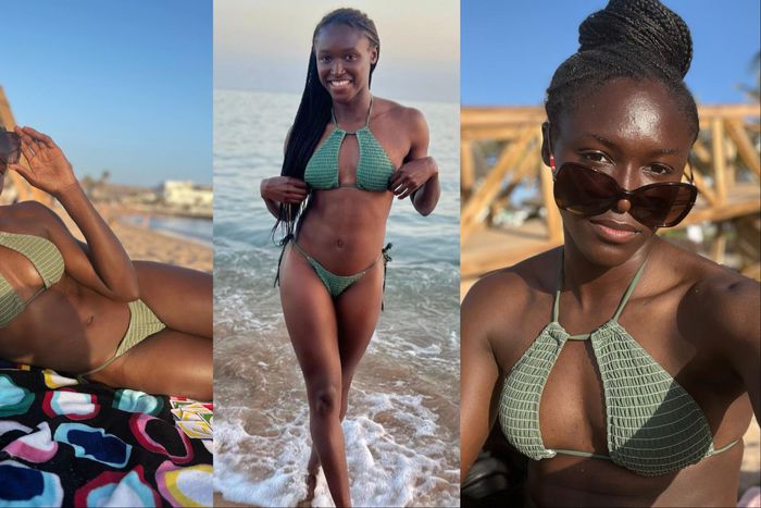 Super Falcons of Nigeria star Rinsola Babajide shows off curves in Bikini.