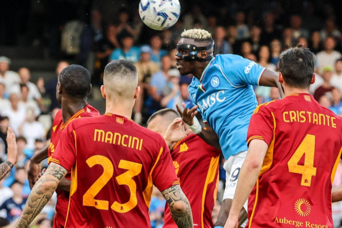 Diego Armando Maradona Stadium, football match valid for the 2023/24 Serie A championship between SSC Napoli vs AC Roma.In the picture: Victor Osimhen of SSC Napoli Napoli ITALIA - ZUMAs236 || Image credit: Imago