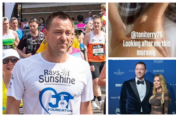 John Terry shows wife Toni caring